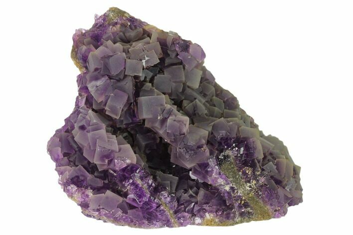 Frosted, Purple Cubic Fluorite Crystal Cluster - China #138083